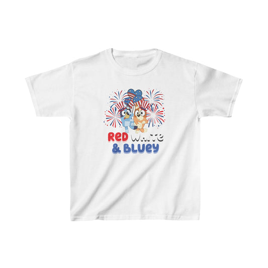 Patriotic Blue Dog Infant T-Shirt | USA Flag Dog Tee | 4th of July Shirt | American Pride | Children's Summer Outfit