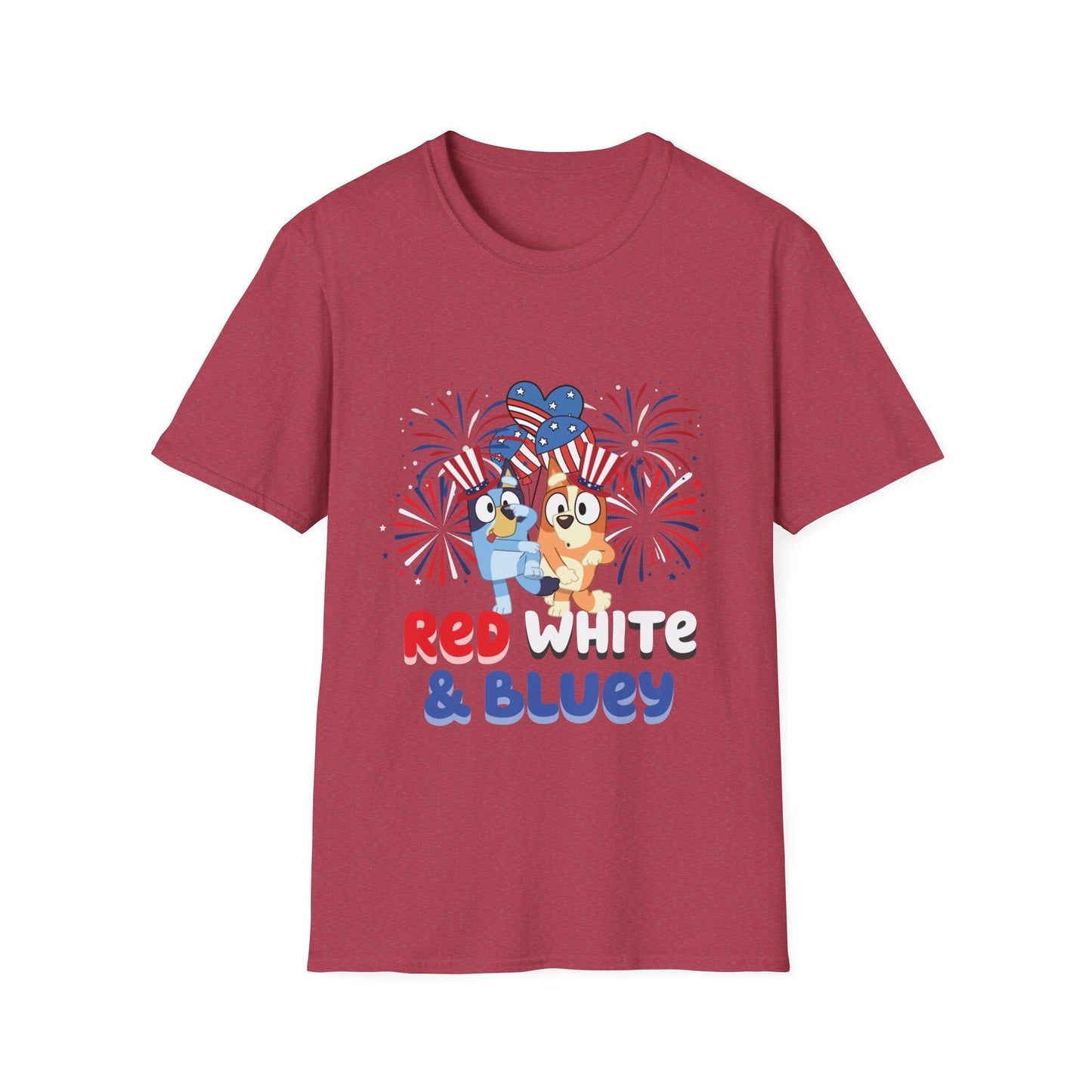 Patriotic Blue Dog Adult T-Shirt | USA Flag Dog Tee | 4th of July Shirt | American Pride | Unisex Summer Outfit