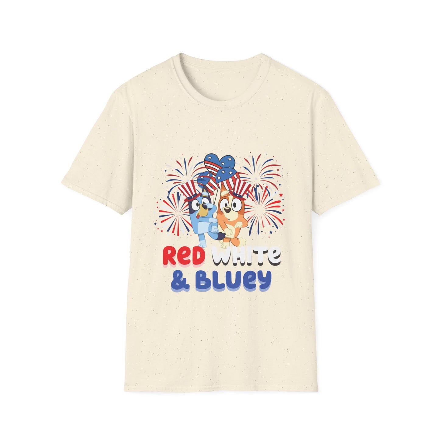 Patriotic Blue Dog Adult T-Shirt | USA Flag Dog Tee | 4th of July Shirt | American Pride | Unisex Summer Outfit