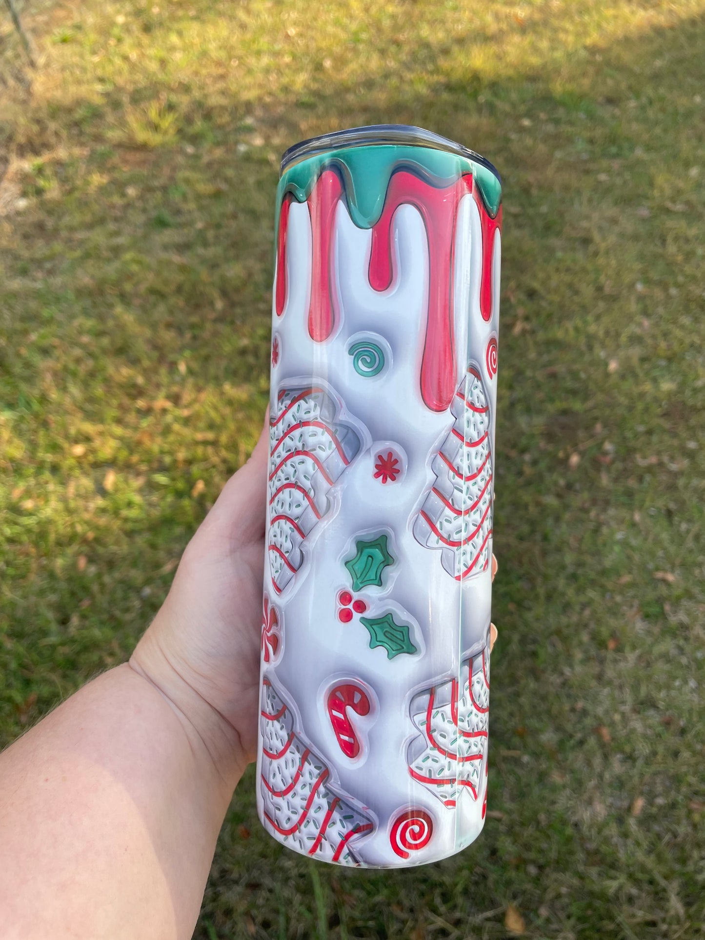 Christmas Tree Cake 20oz Skinny Tumbler