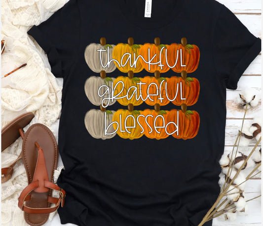 Thankful Greatful Blessed DTF Shirt