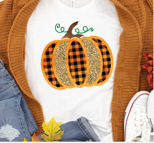 Plaid Pumpkin DTF Shirt