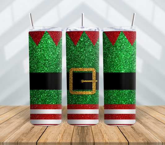 Elf Glitter 20oz Skinny Tumbler