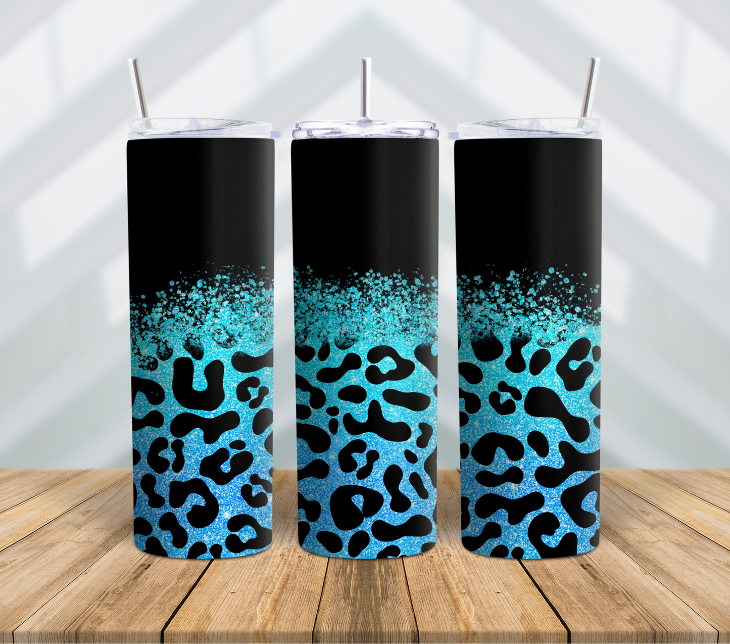 Blue Leopard 20oz Skinny Tumbler